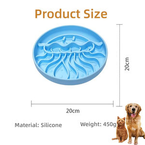 Joysure all'ingrosso eco-friendly ciotola per cani in Silicone alimentare facile da pulire durevole meduse a forma di lento mangiare piatto per leccare gli animali domestici - Product Image 4