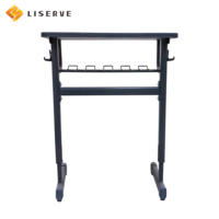 Table d'école Liserve moderne et durable avec cadre en métal, pieds en L et dossier solide pour adolescents, idéale pour les écoles et les maisons