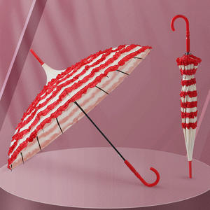 LOTUS <span class=keywords><strong>Pas</strong></span> <span class=keywords><strong>Cher</strong></span> Prix Usine Coloré 16 Côtes <span class=keywords><strong>Dentelle</strong></span> Droite Moderne Manuel Poignée Plastique Extérieur Pagode Parapluie pour <span class=keywords><strong>Mariage</strong></span> - Product Image 1