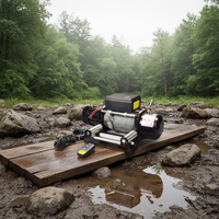 Treuil électrique en acier 24V/12V 20000LBS avec câble en acier et télécommande pour bateaux, véhicules tout-terrain, remorques, petites grues et auto-sauvetage