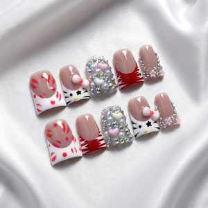 Paquete de <span class=keywords><strong>Uñas</strong></span> Postizas de Lujo Hechas a Mano, Estilo Duckbill Flare Y2K <span class=keywords><strong>para</strong></span> Fiestas, <span class=keywords><strong>Uñas</strong></span> a Presión al por Mayor con Caja y <span class=keywords><strong>Kit</strong></span> de Herramientas, ¡Gran Venta! - Product Image 3