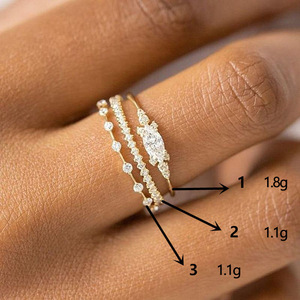 Anello Minimalista Giapponese con Zirconi, Gioiello Elegante da Donna per Uso Quotidiano, Idea Regalo - Product Image 5
