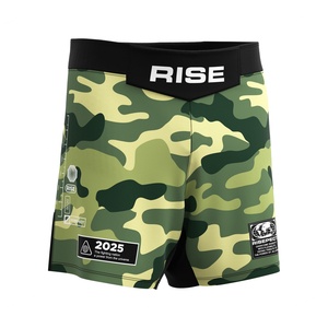 Pantalones Cortos de Combate con Patrón de Camuflaje Verde, Sin Velcro, de Secado Rápido, Diseño Duradero, con Abertura Lateral para BJJ MMA - Product Image 3