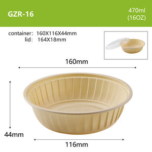 Bol jetable certifié à emporter avec couvercle, biodégradable, écologique, compatible micro-ondes, classique, pour fêtes, bento, restaurant, contenant alimentaire - Product Image 6