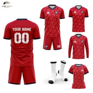 Seragam Sepak Bola Unisex Custom Digital Print Logo Nama Produsen, Cetak Transfer Panas, Bahan Bernapas, Layanan OEM Klasik - Product Image 1