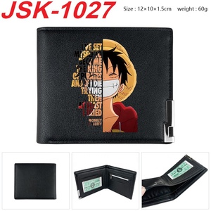 Cartera de Cuero Plegable con Hebilla Metálica de Anime <span class=keywords><strong>One</strong></span> <span class=keywords><strong>Piece</strong></span>, para Guardar Tarjetas de Identificación, Tarjetas Bancarias y Otras Tarjetas, Bolso Pequeño - Product Image 2