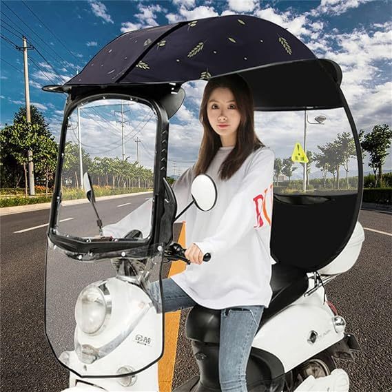 Motorcycle Rain Cover Semi Closed Umbrella