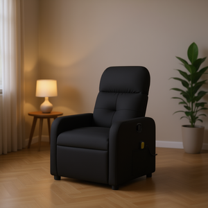 Sillón de masaje reclinable de tamaño estándar, masaje de cuerpo completo, con enchufe, para uso doméstico, tela de poliéster, color negro - Product Image 2