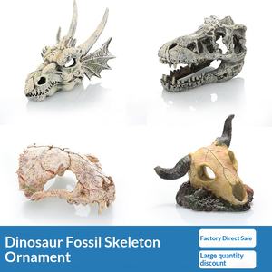 Décoration d'<span class=keywords><strong>aquarium</strong></span> : Fossile de crâne de dragon simulé, cachette pour crocodiles/dinosaures, poissons, crevettes et reptiles - Product Image 2