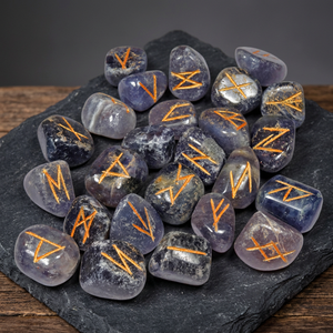 Piedras Rúnicas de Iolita, Juego de Gemas Pulimentadas, Forma Irregular, Tema del Amor, Artículo Coleccionable, Marca Rozrincrincrystals.com, Origen Gujarat - Product Image 5