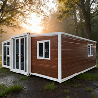 Maison en conteneur pliable préfabriquée extensible de 20 pieds 40 pieds Maisons en conteneur modulaires robustes Panneau sandwich en acier Bureau Moderne Extérieur