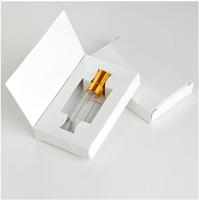 Flacon de parfum vide en verre transparent rechargeable personnalisé avec étiquette privée, mini 5 ml 10 ml, cylindrique, avec boîte