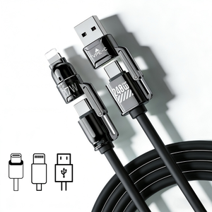 Cable de Datos 4 en 1 de 240W al por Mayor, Cable de Sincronización de Alta Velocidad de Silicona Líquida PD 3.1 de 480Mbps para MacBook Pro <span class=keywords><strong>iPhone</strong></span> 16, 1m 1.5m 2m - Product Image 1