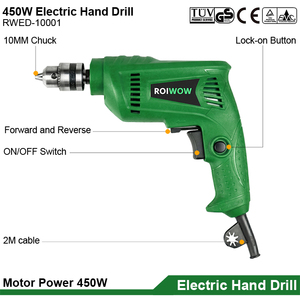 Perceuse électrique à fil de 10 mm de haute qualité OEM personnalisée, mini perceuse électrique portable professionnelle de 450 W pour le bricolage à domicile - Product Image 2