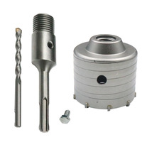 Kit de scies cloches TCT en carbure pour murs, foret à carottage pour béton, découpeur pour murs en briques creuses, perçage à marteau électrique et perceuse à percussion