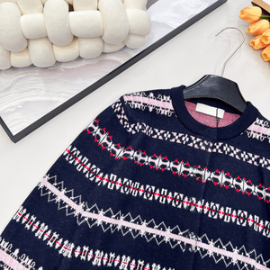 Cárdigan de punto Fair Isle para mujer, cuello redondo, con botones, manga larga, suéter para otoño e invierno, mius - Product Image 3