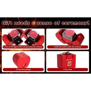Rosa Roja Preservada con Collar y Caja de Joyería para Regalo del Día de San Valentín para Novia, Esposa, Mamá, Set de Regalo de Lujo Hecho a Mano - Product Image 6
