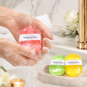 Savon artisanal naturel aux pierres précieuses avec feuille d'or, huile essentielle, hydratant, nettoyant, parfumé, pour le bain, cadeau - Product Image 2