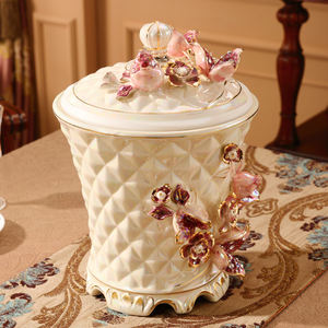 Vase en résine européen vintage, bouquet de mariage, centre de table, décor rétro beige pour la maison - Product Image 4