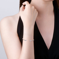Bracelet jonc ouvert en argent sterling 925 avec moissanite ronde de 0,50 ct pour femme, certifié, idéal pour le dropshipping