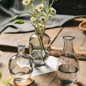 Vendita calda di fiori per la casa vaso di decorazione a goccia d'acqua a forma di bottiglia di vetro diffusore logo personalizzato promozione artigianato - Product Image 1
