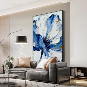 Modern Abstract Floral Oil Painting With Metal <b>Frame</b> For Living Room Sofa Background <b>Wall</b> Decor - Product Image 1