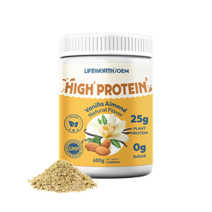 LIFEWORTH Suplemento vegano de alto contenido en proteínas en polvo Bebidas optimizadas para usuarios de GLP-l 0 Azúcar 12 porciones Base vegetal Post-entrenamiento OEM - Product Image 1