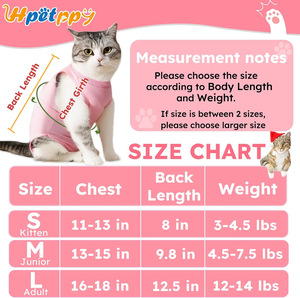 Trajes de recuperación <span class=keywords><strong>para</strong></span> gatos OEM/ODM al por mayor, pijamas transpirables de poliéster <span class=keywords><strong>para</strong></span> todas las estaciones, camisetas postquirúrgicas <span class=keywords><strong>para</strong></span> gatos y gatitos - Product Image 2