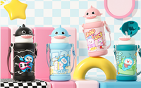Nouvelle Tasse Thermos Enfant en Acier Inoxydable 2026, Motif Dessin Animé, Grande Capacité Spéciale École, Sangle Pratique, Design Attrayant, Double Paroi