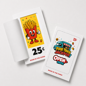 Custom Logo Hamburger Pull Tab Cards Secure Data Break Open Tickets with Custom Gameplay for Restaurant Promotions - Product Image 2
