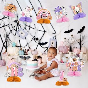 Spooky One <b>Birthday</b> Decorations Girl 8PCS Halloween Honeycomb Centerpieces Groovy Halloween 1st <b>Table</b> <b>Birthday</b> Decorations - Product Image 6