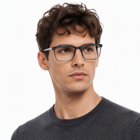 Monture de lunettes unisexe personnalisable en acétate gris transparent, pour hommes et femmes, adaptée aux visages en forme de losange, avec motif imprimé