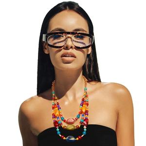 Joyería de moda resina tres líneas collar con cuentas mujeres América collar hecho a mano - Product Image 2