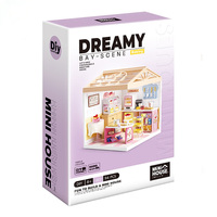 Mobilier miniature 3D pour maison de poupée, scène de boulangerie, éclairage simulé, jeu de construction DIY, blocs de construction, jouets