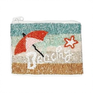 Beaded Beach <b>Coin</b> <b>Purse</b> Zipper Closure Handmade Mini Creative Unisex Accessory - Product Image 1