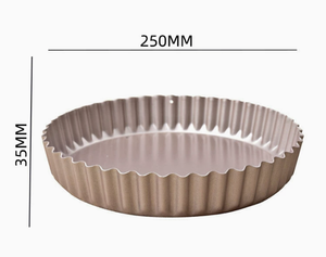 Molde para Tartas y Pasteles Antiadherente de Acero al Carbono con Fondo Desmontable Acanalado de 10 Pulgadas, Color Dorado Champán - Product Image 5