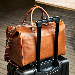 제조업체 풀 그레인 가죽 2 in 1 여행 배낭 및 더플 백 수제 비행기 언더 시트 주말 가방에 휴대 - Product Image 4