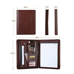 Personnaliser PU Dossier Différentes Conceptions Padfolio A4 En Cuir Zippée Portefeuille Dossier Porte-Documents Portefeuille - Product Image 6