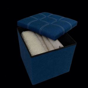 Modern Stool Living Room Furniture <b>Storage</b> Box Fabric Stainless Steel Bamboo Highest Quality Sample Available Stools Counter - Product Image 2