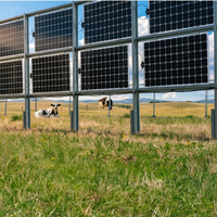 Support de montage au sol pour clôture solaire bifaciale, support de panneau vertical, galvanisé à chaud, résistance au vent élevée 56 m/s, résistance à la neige 2,4 kN/m