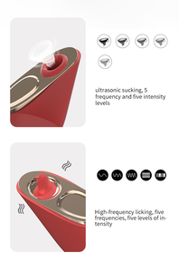 LOVE Sex Toy Shop de 2 en 1 en forma de corazón Clítoris oral Succión y lamiendo Vibrador Estimulación forma fábrica - Product Image 6