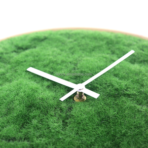 Môi Trường Vòng Đồng Hồ Thạch Anh Gỗ Màu Xanh Lá Cây Đồng Hồ Treo Tường Với Đồng Cỏ - Product Image 2