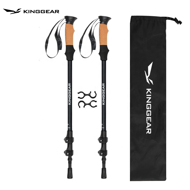 Kinggear новый дизайн 3 физиотерапевтическое оборудование телескопа Алюминий 7075 с углерода текстурная поверхность треккинговые палки