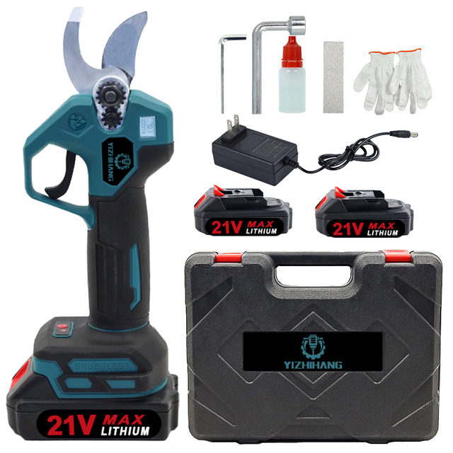 APS110 21V Electric Garden Scissors Chainsaw Brushless Cordless Pruner Shear Secateurs & Pruning Scissors
