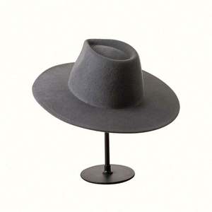 Sombrero Fedora de Fieltro de Lana Australiana de Alta Calidad, 100% Lana, Invernal, Ala Ancha Plana de 9.5 cm, Estilo Vaquero - Product Image 4