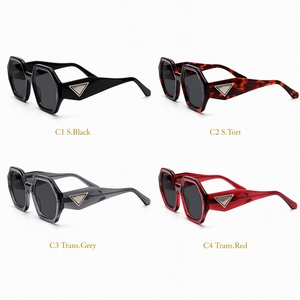 Lunettes de soleil en acétate polarisées pour femmes et hommes, faites à la main, verres UV400, logo métallique 3D personnalisé - Product Image 4