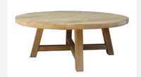 Table basse ronde en bois massif, style rustique, reproduction vintage, recyclé, chic, vente chaude