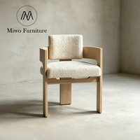Chaise de salle à manger moderne Miwo Furniture, fauteuil nordique pour hôtel, structure en bois massif, rembourrée, pour restaurant, banquet, café