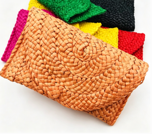 Bolso de Playa de Paja Ligero y Ecológico de Diseño <span class=keywords><strong>HHGH</strong></span>, Colorido, con Cierre de Piel de Maíz, Duradero, Suave y Portátil - Product Image 1