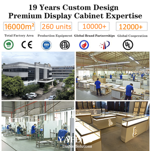 Comptoir de présentation de bijoux moderne sur mesure avec verre trempé ultra-transparent, serrure et éclairage LED pour magasin de bijoux en centre commercial - Product Image 3